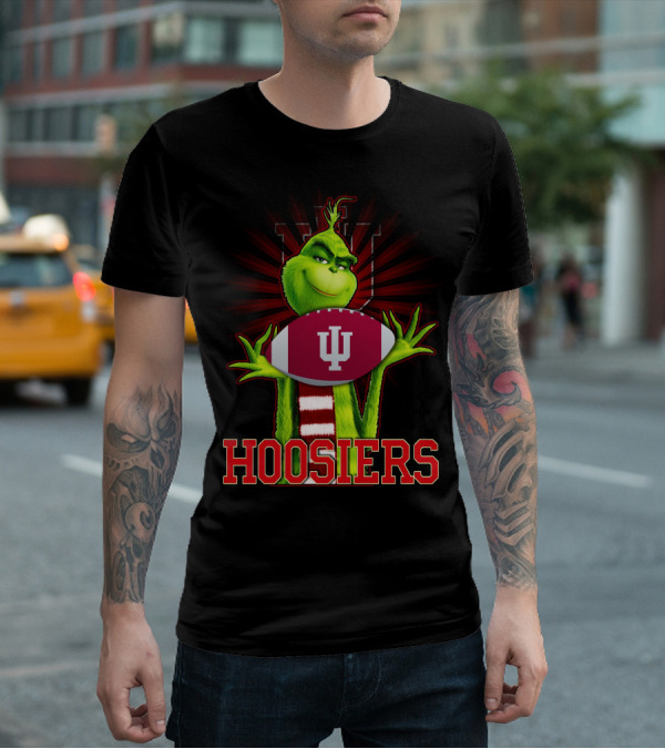 Grinch Holding Indiana Hoosiers Football T-Shirt