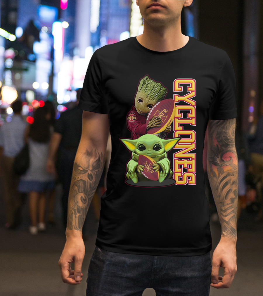 Cyclones Grzd Iowa State Football Groot Yoda Combo T-Shirt