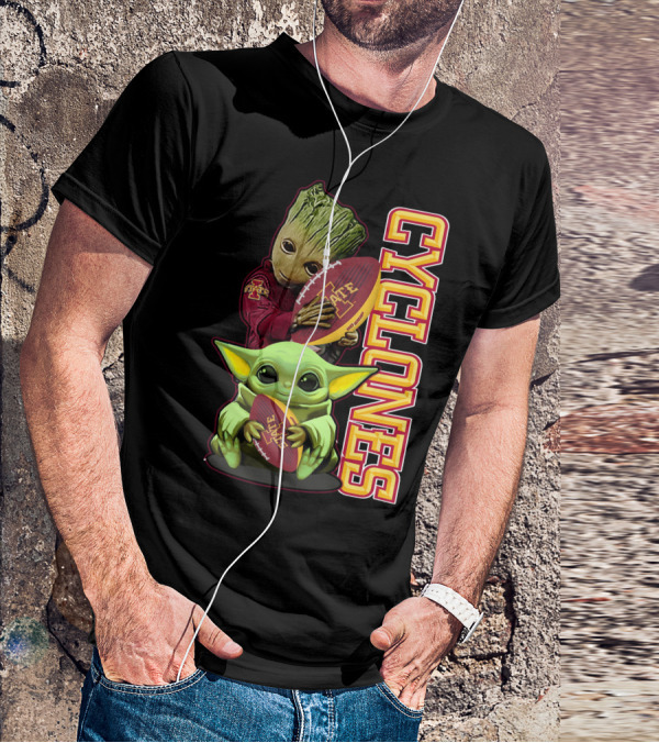 Cyclones Grzd Iowa State Football Groot Yoda Combo T-Shirt