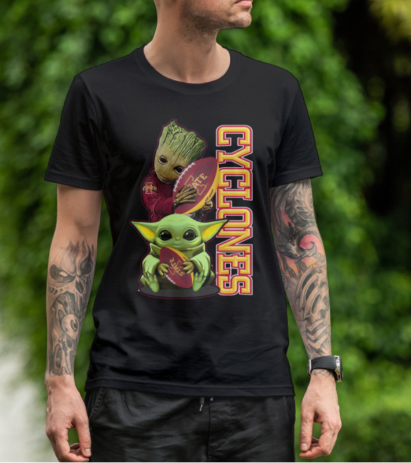 Cyclones Grzd Iowa State Football Groot Yoda Combo T-Shirt