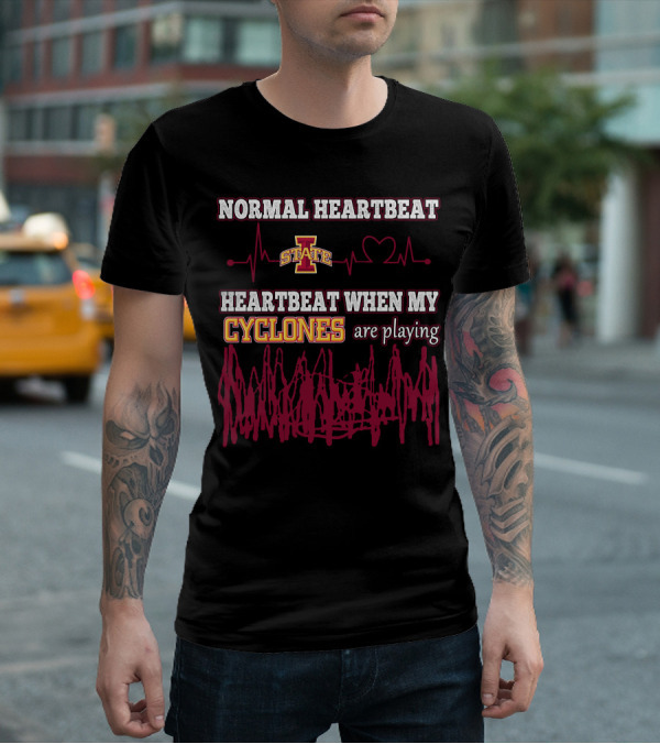 Normal Heartbeat Iowa State Heartbeat When My Cyclones Are Playing T-Shirt
