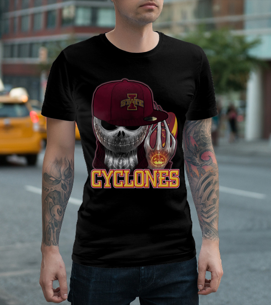 Jackskull Cyclones Iowa State Football Halloween Skull T-Shirt