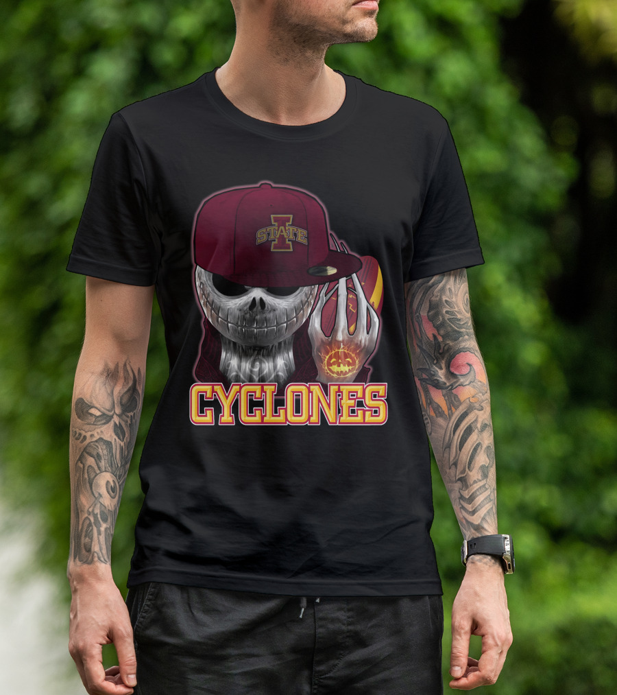 Jackskull Cyclones Iowa State Football Halloween Skull T-Shirt