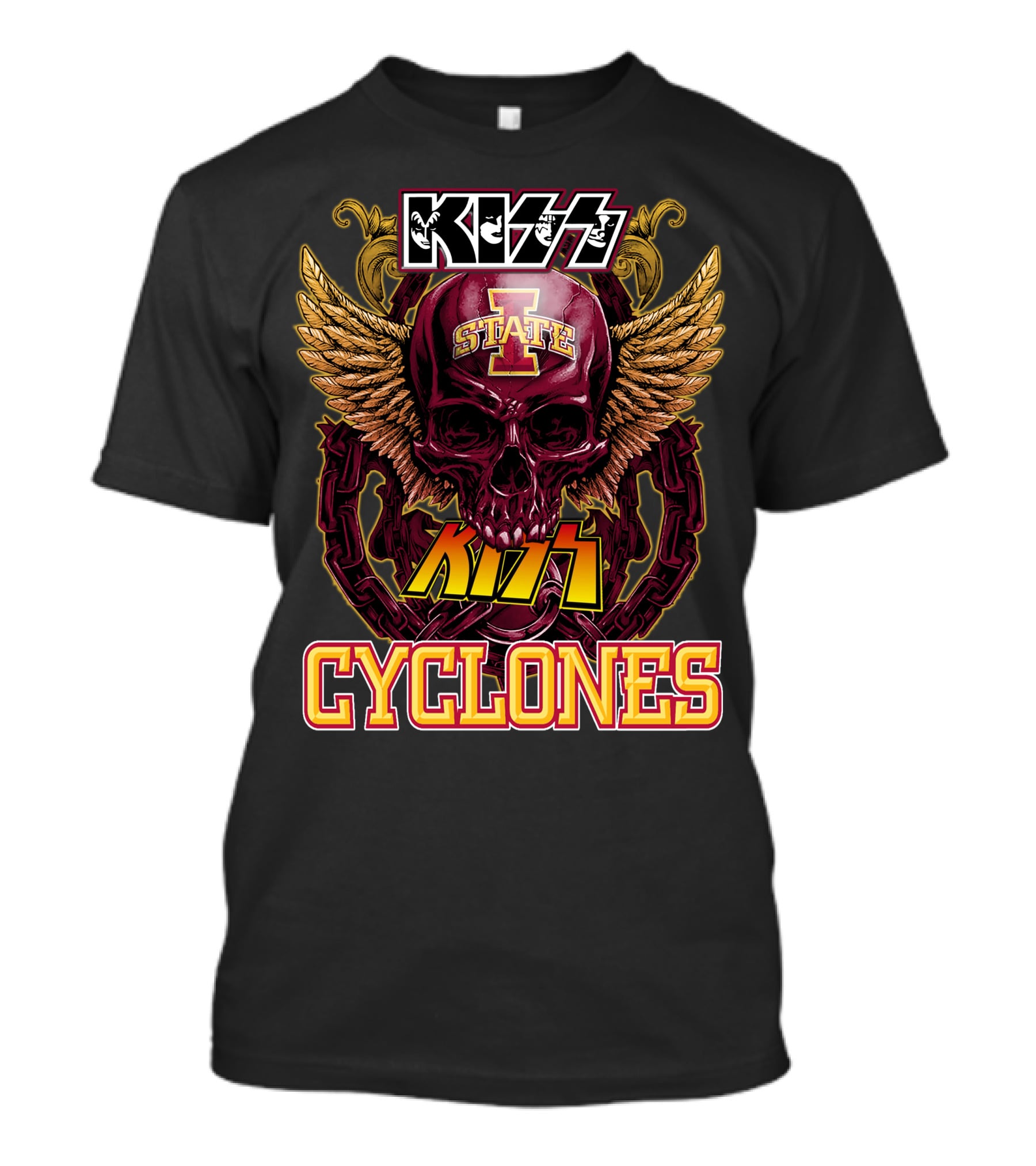 KISS Iowa State Cyclones Skull Wings T-Shirt