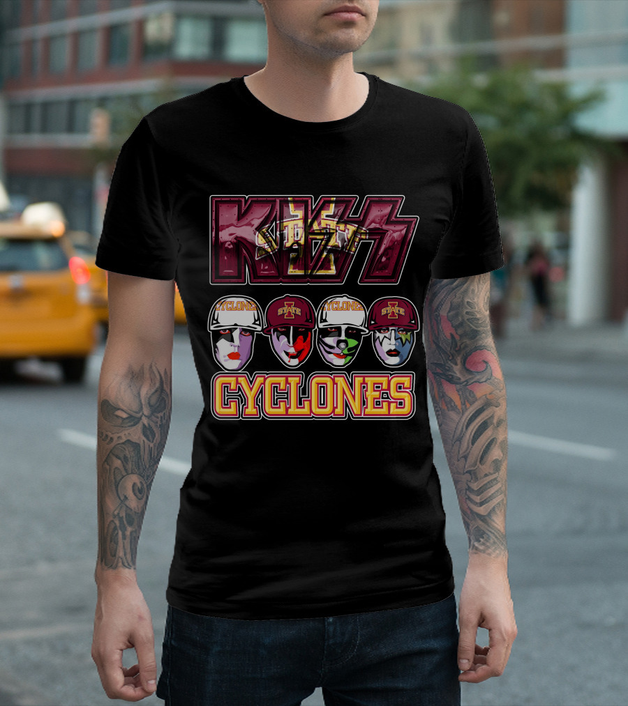 Kiss Iowa State Cyclones Faces T-Shirt
