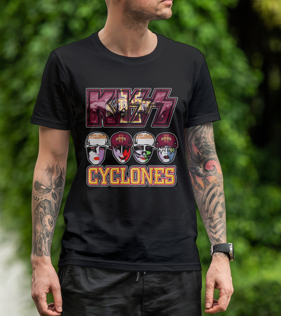 Kiss Iowa State Cyclones Faces T-Shirt