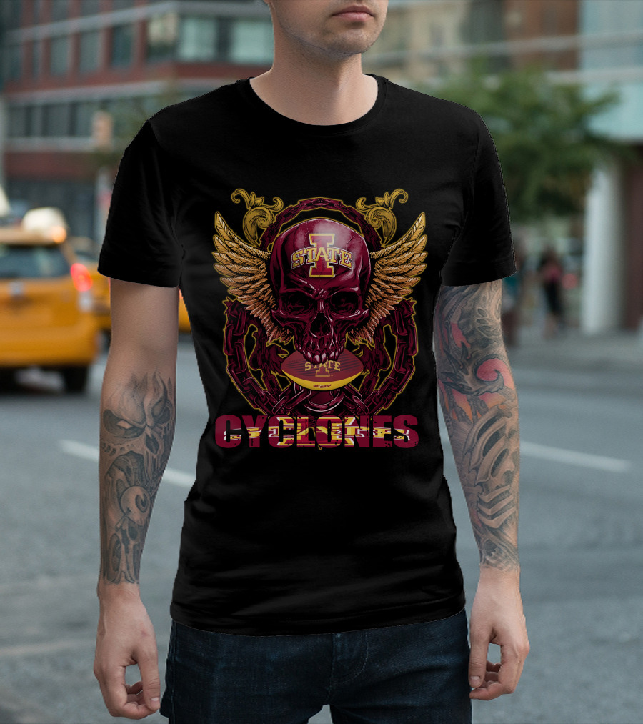 Iowa State Cyclones Skullfb Winged Helmet T-Shirt