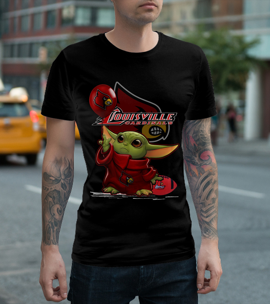 Louisville Cardinals Yoda Balloon Football T-Shirt