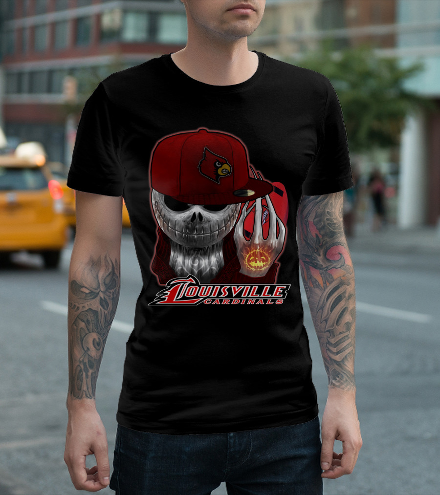 Jackskull Louisville Cardinals Halloween Pumpkin T-Shirt