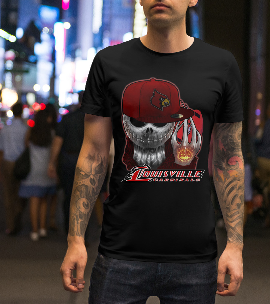 Jackskull Louisville Cardinals Halloween Pumpkin T-Shirt