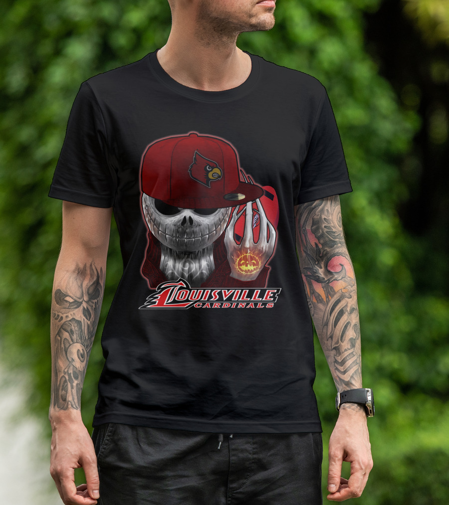 Jackskull Louisville Cardinals Halloween Pumpkin T-Shirt
