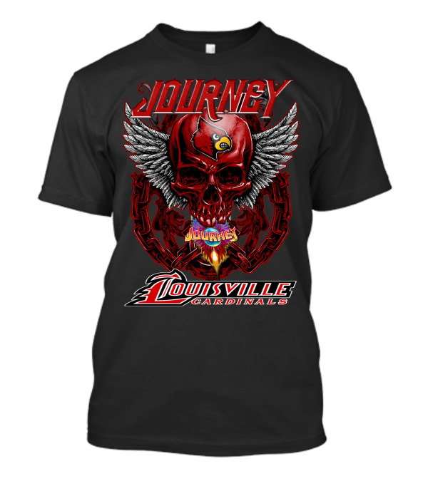 Journey Louisville Cardinals Skull Wings T-Shirt