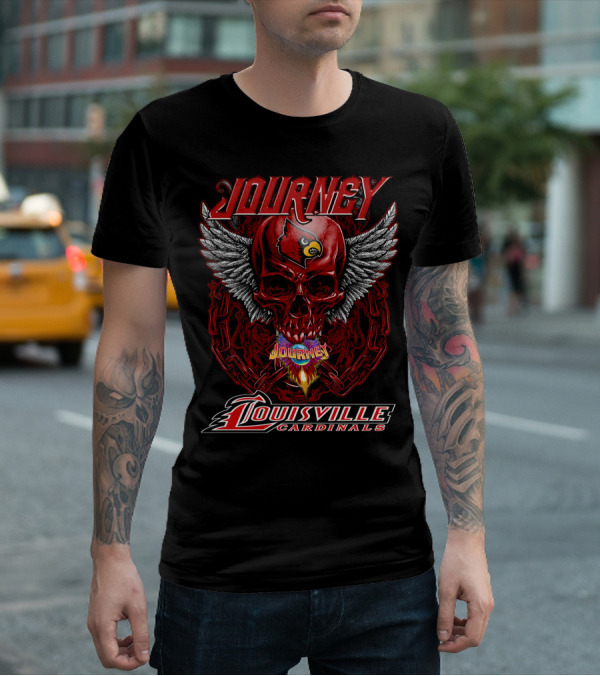 Journey Louisville Cardinals Skull Wings T-Shirt