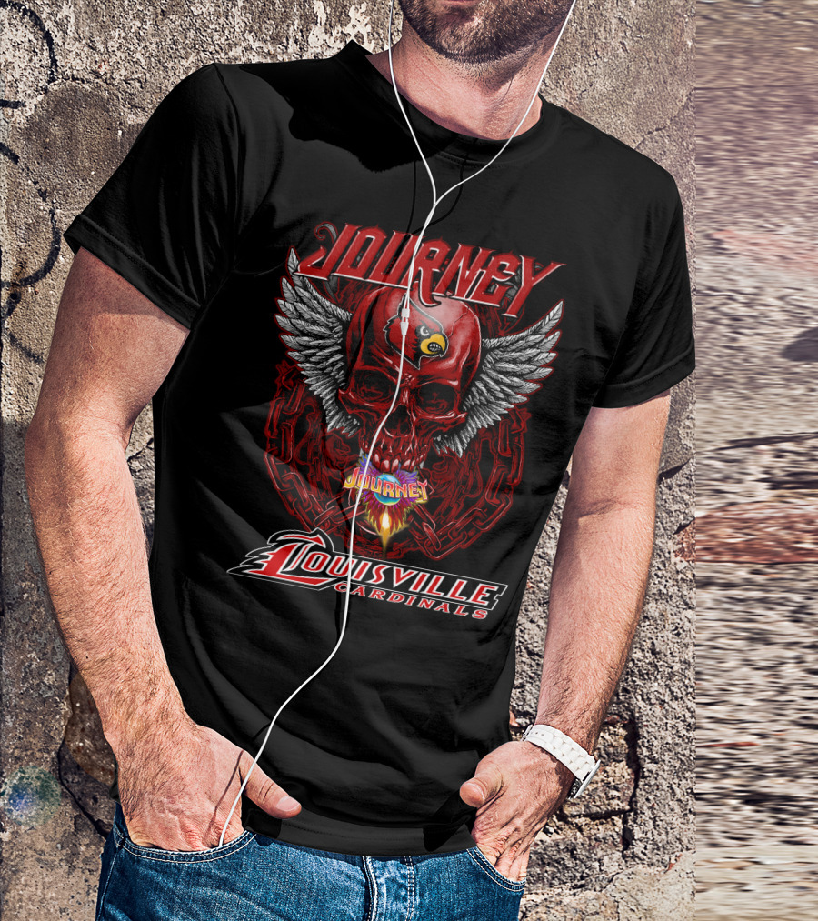Journey Louisville Cardinals Skull Wings T-Shirt