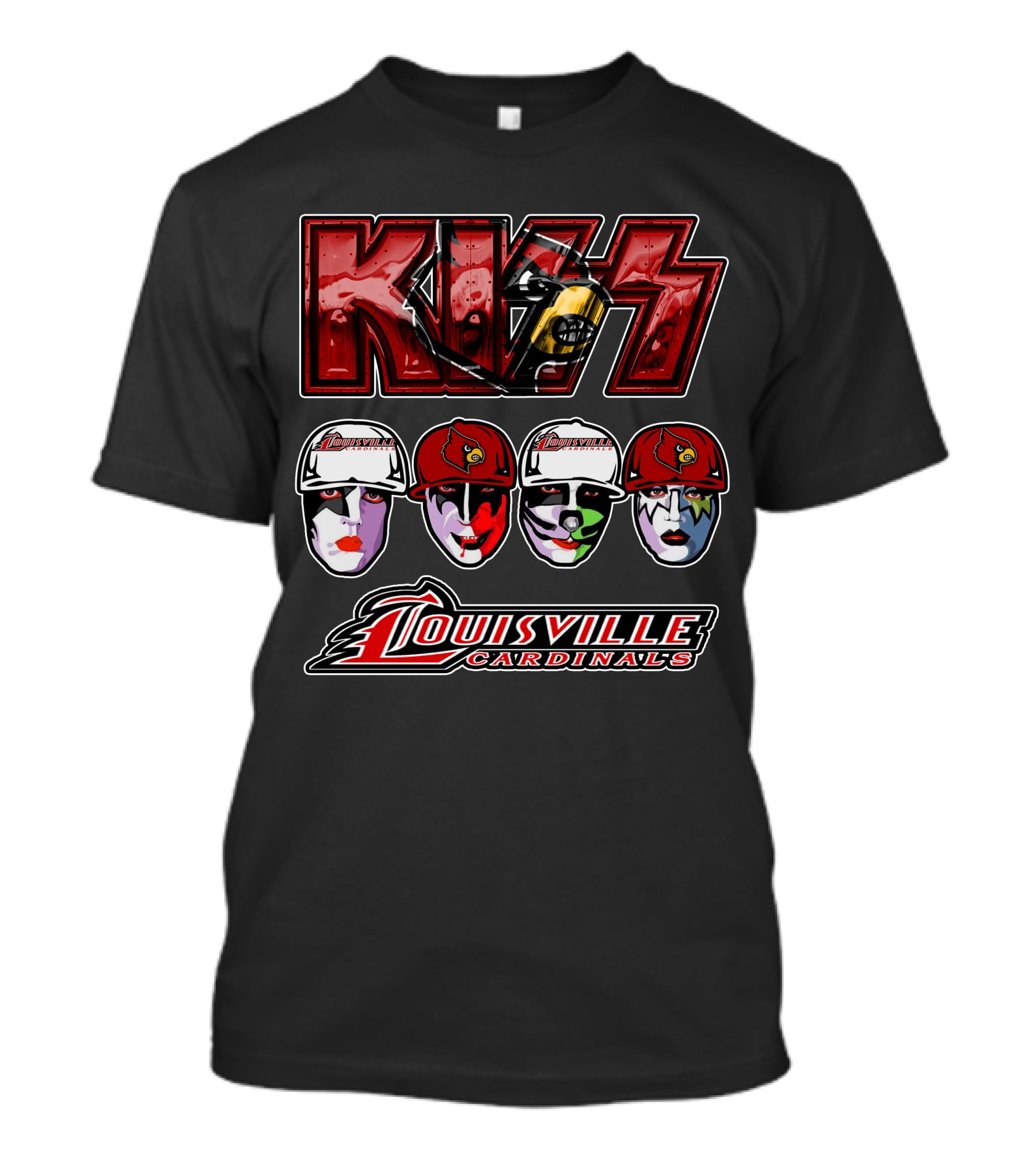 KISS Louisville Cardinals Faces T-Shirt