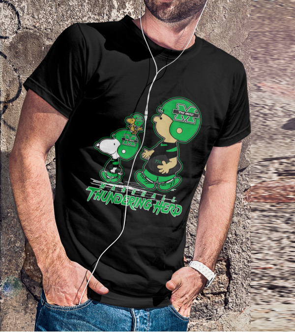 Marshall Thundering Herd Football Cartoon Characters T-Shirt