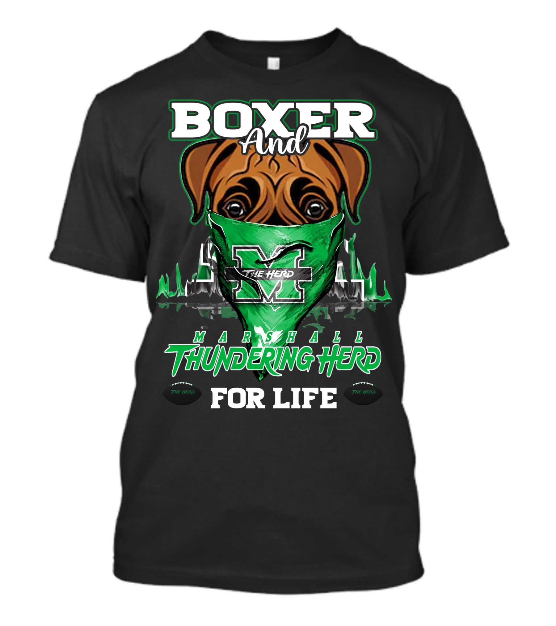Boxer And Marshall Thundering Herd For Life The Herd T-Shirt