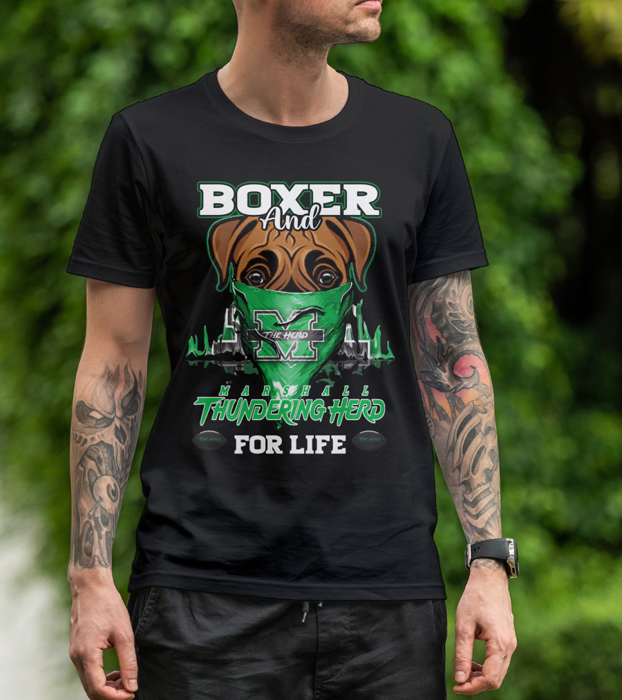 Boxer And Marshall Thundering Herd For Life The Herd T-Shirt