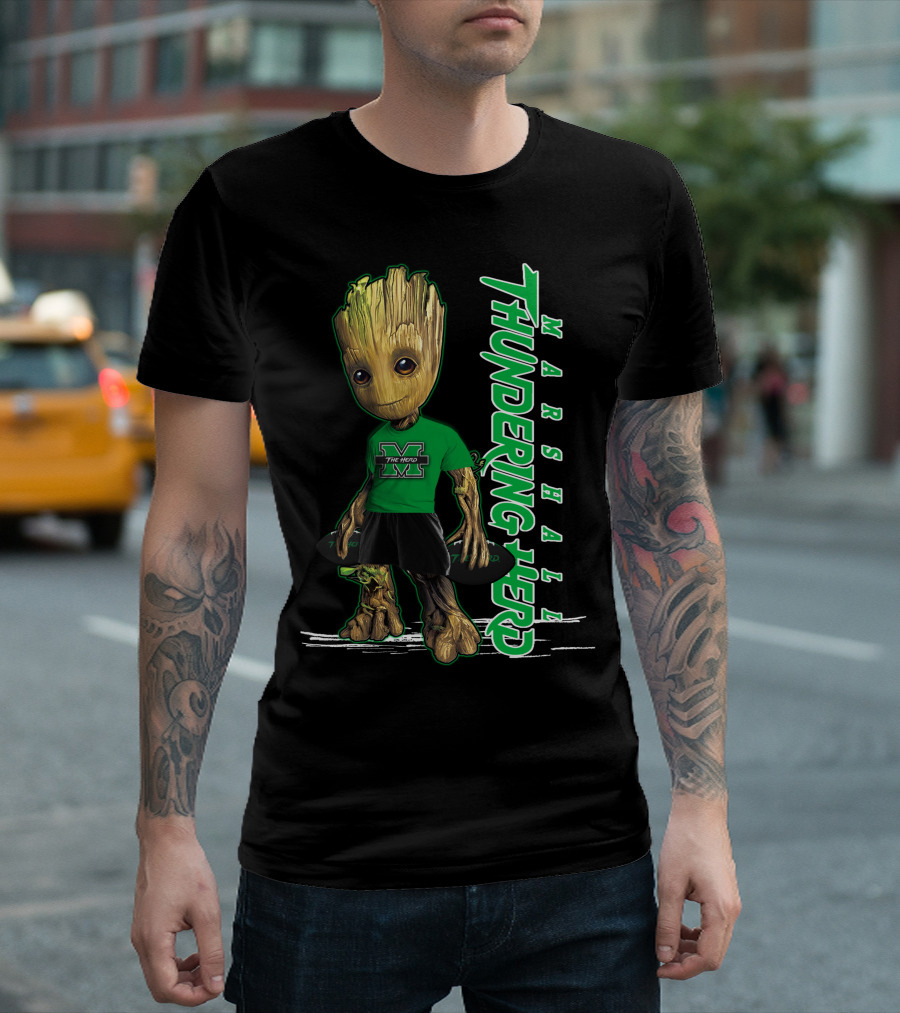Groot Marshall Thundering Herd M Logo Character T-Shirt