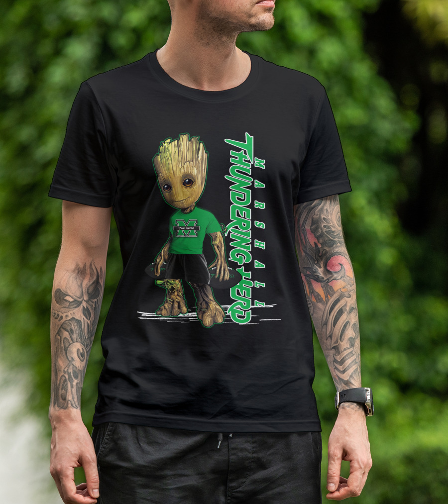 Groot Marshall Thundering Herd M Logo Character T-Shirt
