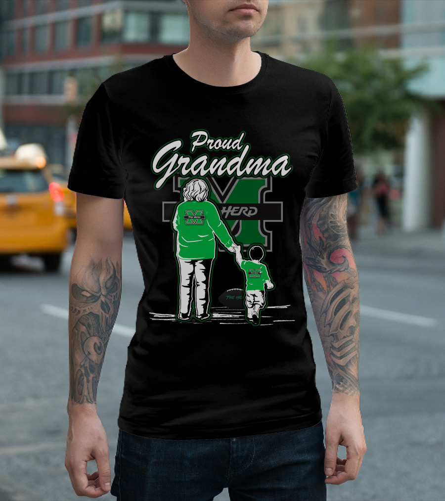 Proud Grandma Marshall Thundering Herd Family Football The Herd T-Shirt