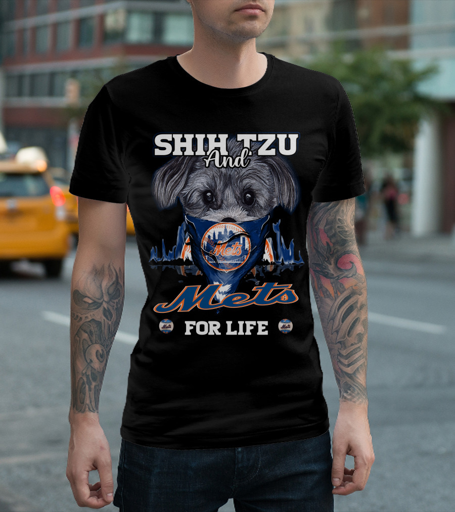 Shih Tzu And Mets For Life New York Mets T-Shirt