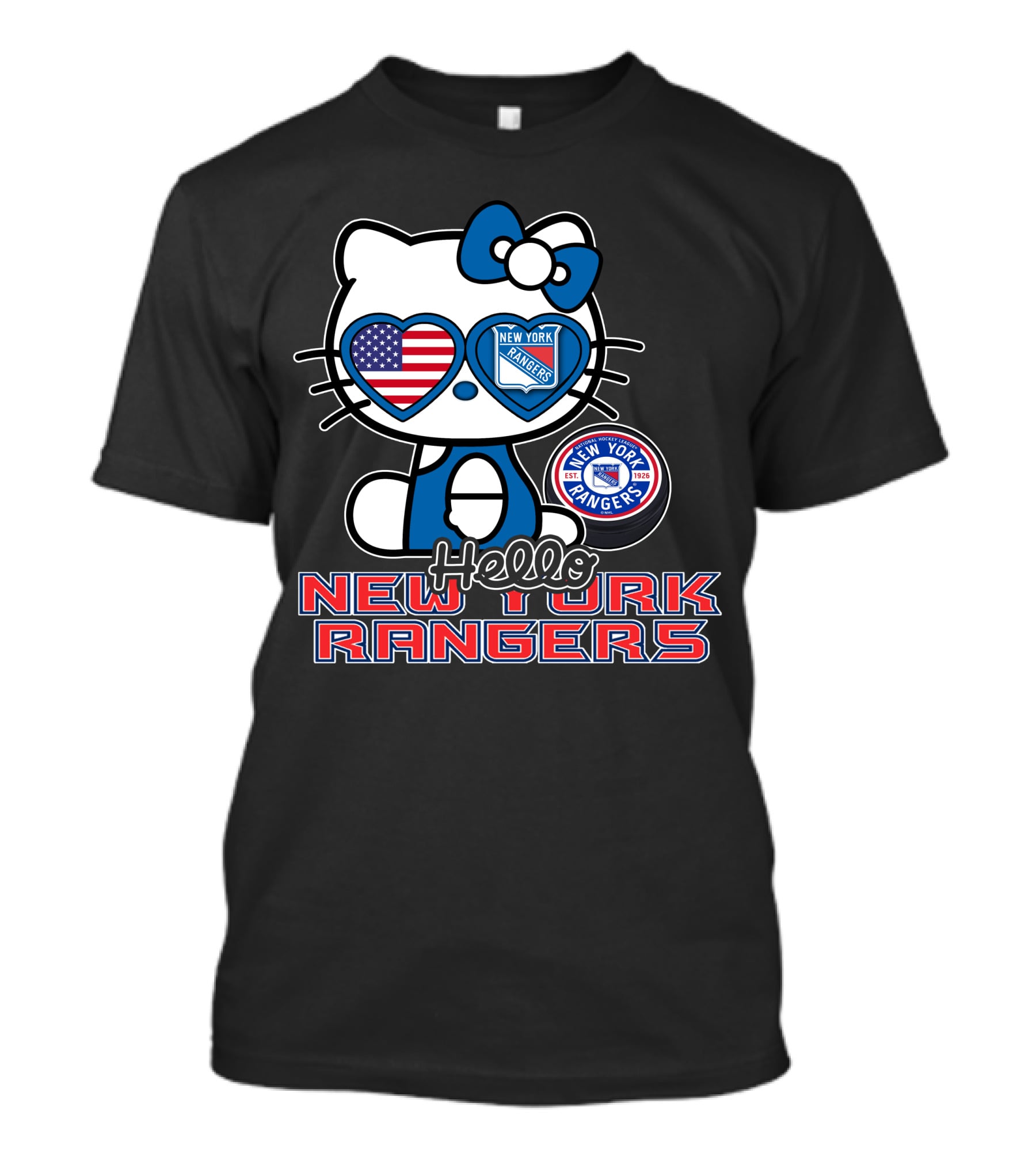 Hellokitty New York Rangers American Flag Heart Eyes T-Shirt