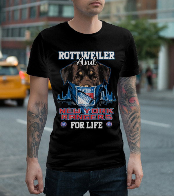 Rottweiler And New York Rangers For Life T-Shirt