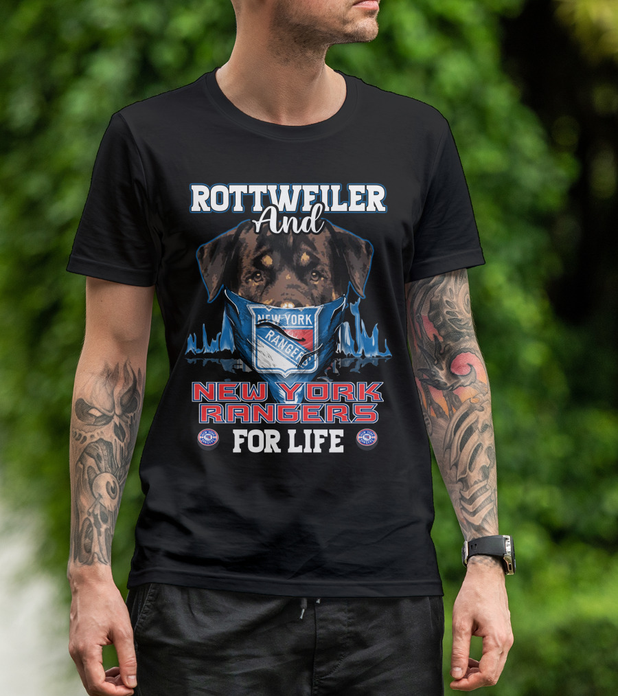 Rottweiler And New York Rangers For Life T-Shirt