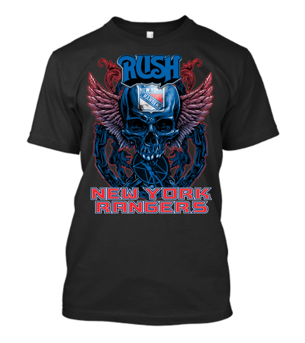 Rush New York Rangers Skull Wings Chain T-Shirt