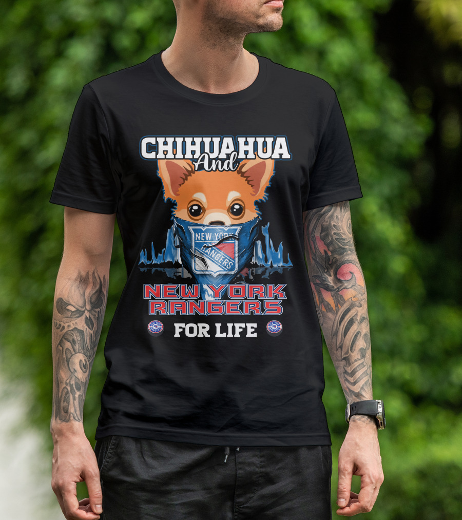 Chihuahua And New York Rangers For Life T-Shirt
