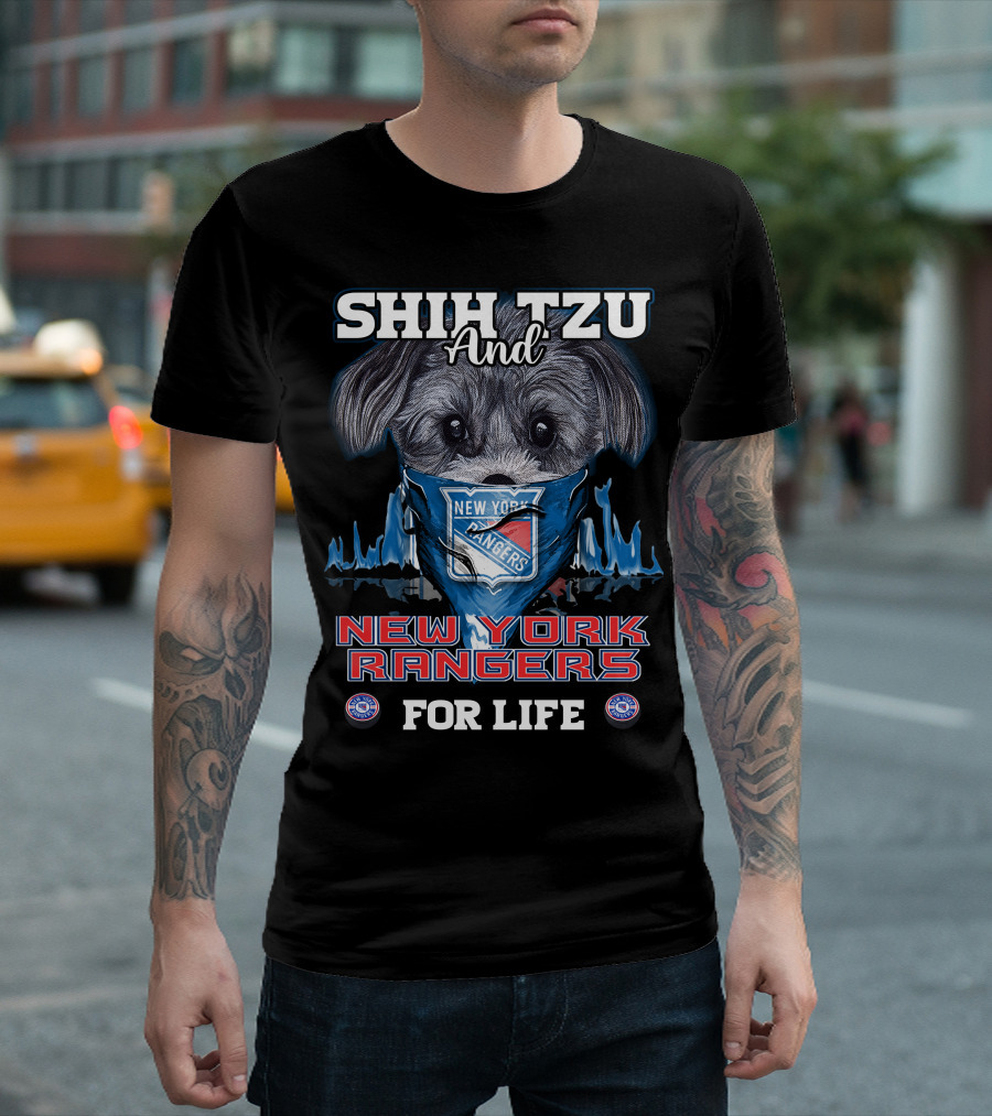 Shih Tzu And New York Rangers For Life T-Shirt