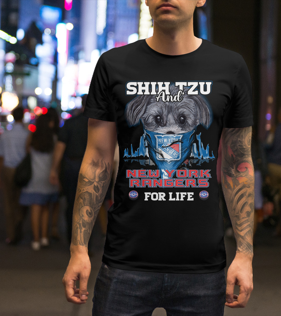 Shih Tzu And New York Rangers For Life T-Shirt