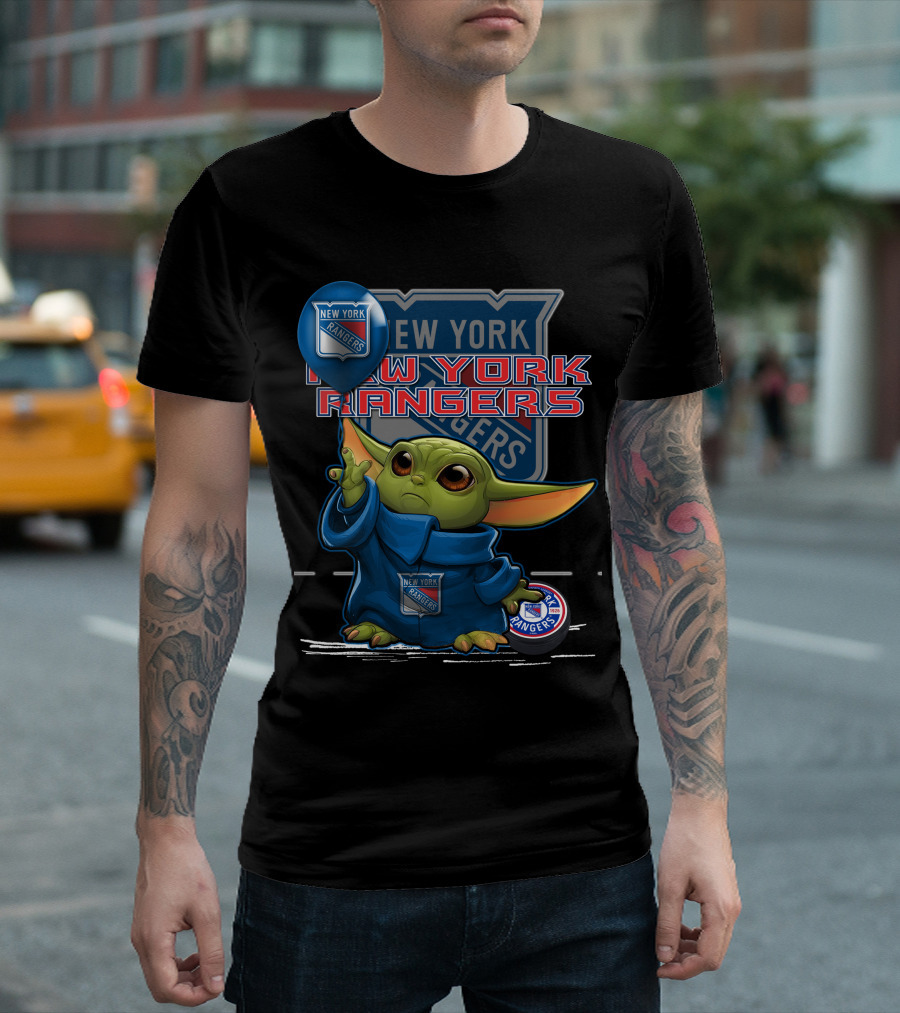 New York Rangers Yoda with Balloon T-Shirt