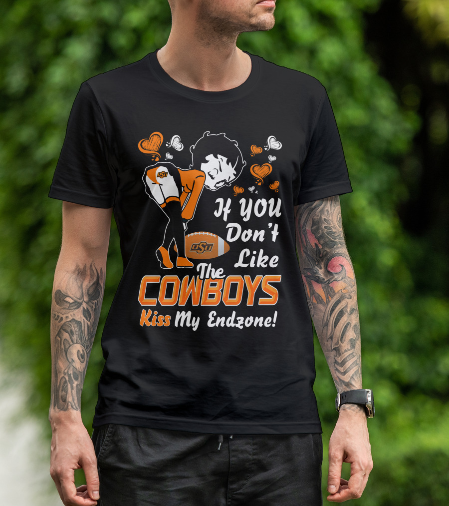 Betty Boop Osu Cowboys Kiss My Endzone T-Shirt