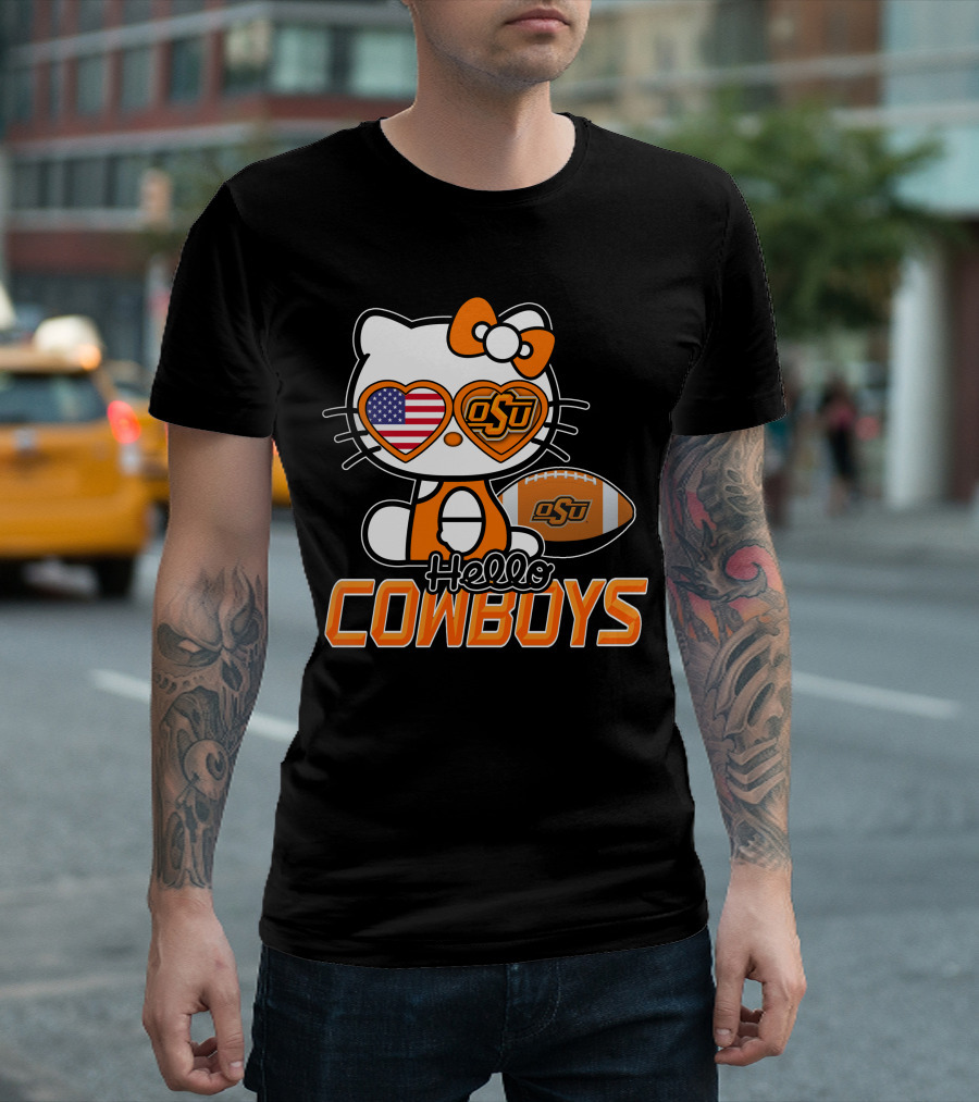 Hello Kitty OSU Cowboys Football Fan T-Shirt