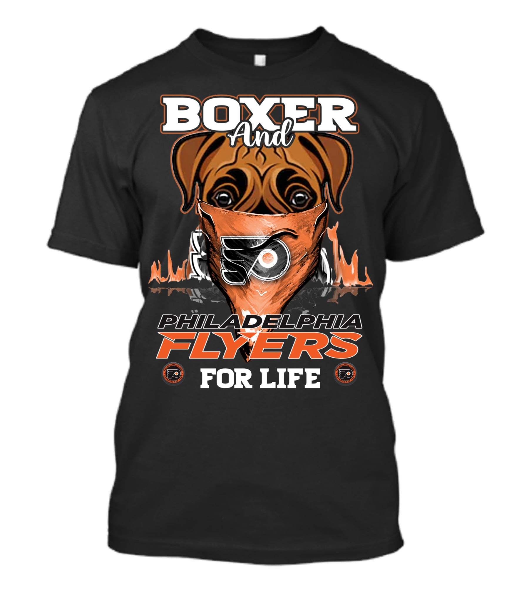 Boxer And Philadelphia Flyers For Life T-Shirt