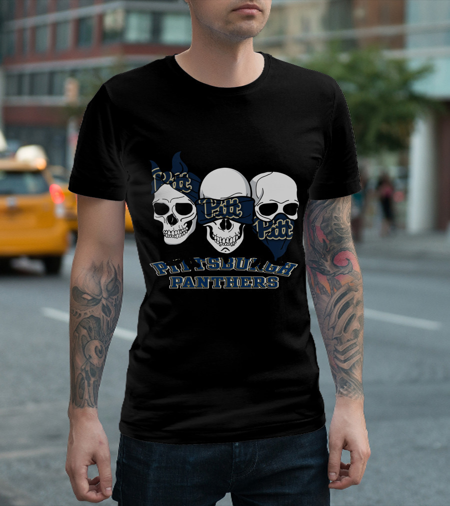 Pittsburgh Panthers Pitt Skull Trio T-Shirt