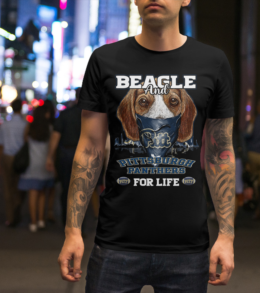 Beagle And Pittsburgh Panthers Pitt For Life T-Shirt