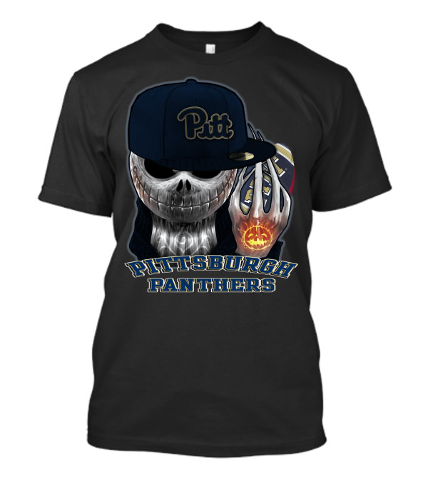 Pittsburgh Panthers Pitt Skull Football Jack O'Lantern T-Shirt