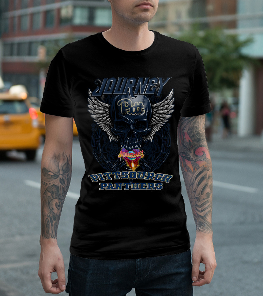 Journey Pitt Pittsburgh Panthers Skull Wings T-Shirt