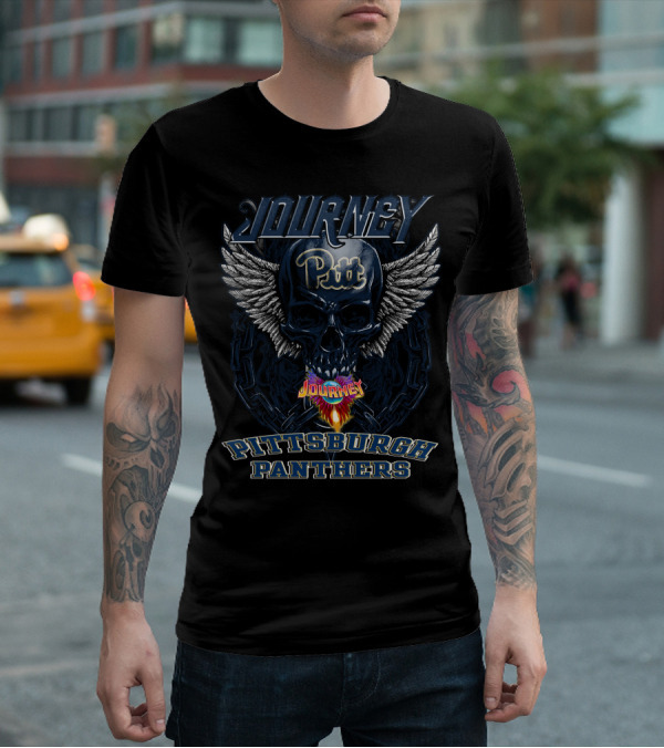 Journey Pitt Pittsburgh Panthers Skull Wings T-Shirt