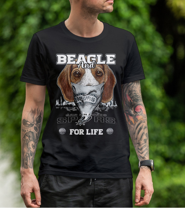 Beagle And San Antonio Spurs For Life T-Shirt