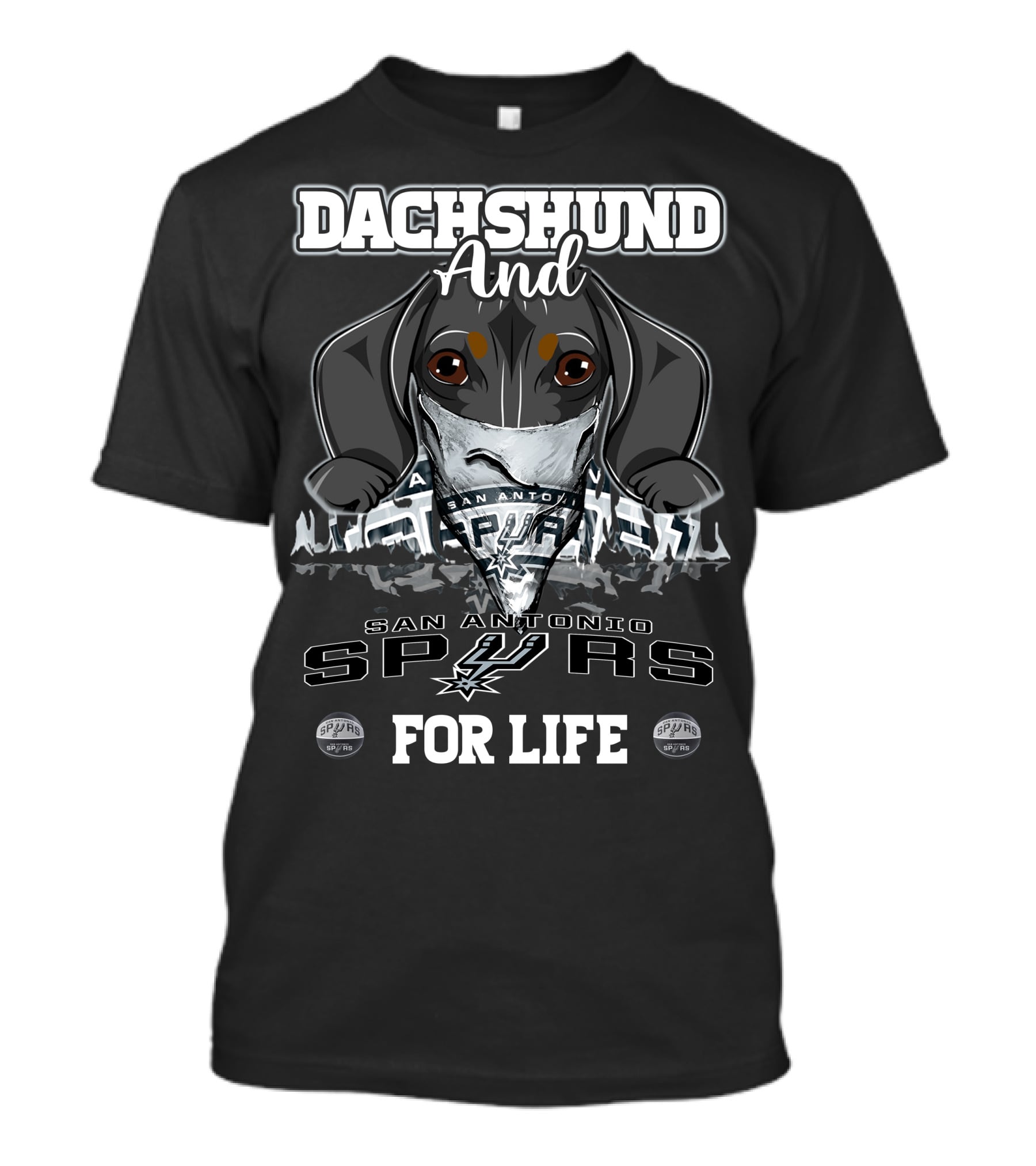 Dachshund And San Antonio Spurs For Life T-Shirt