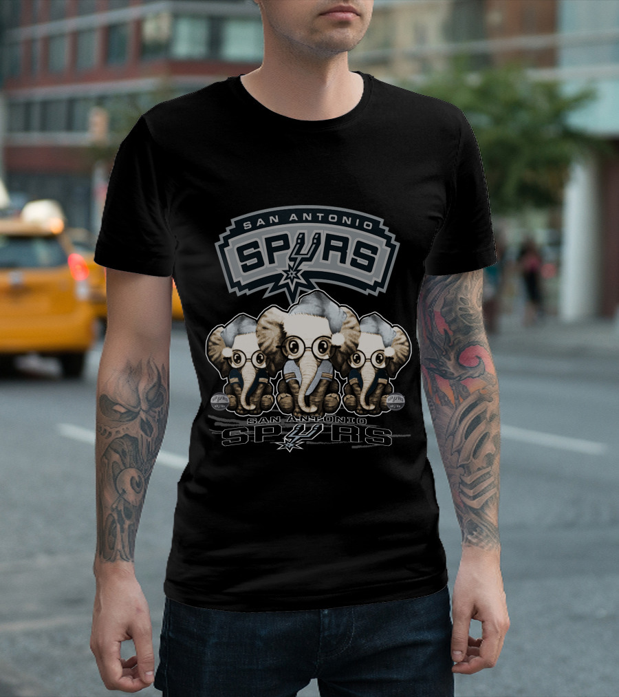 San Antonio Spurs Elephant Christmas T-Shirt