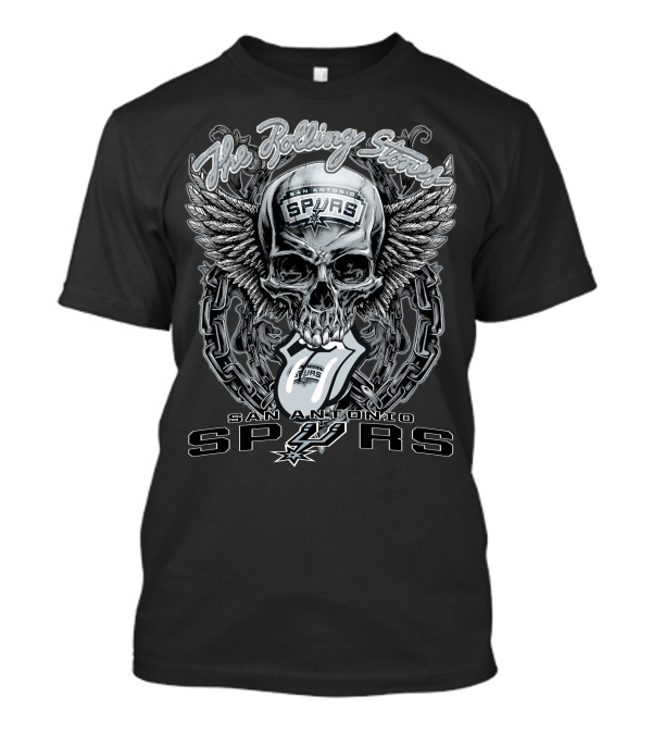 The Rolling Stones San Antonio Spurs Skull Wings Chain T-Shirt