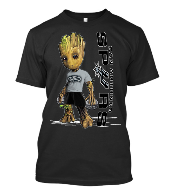 Groot San Antonio Spurs NBA Basketball Character Crossover T-Shirt