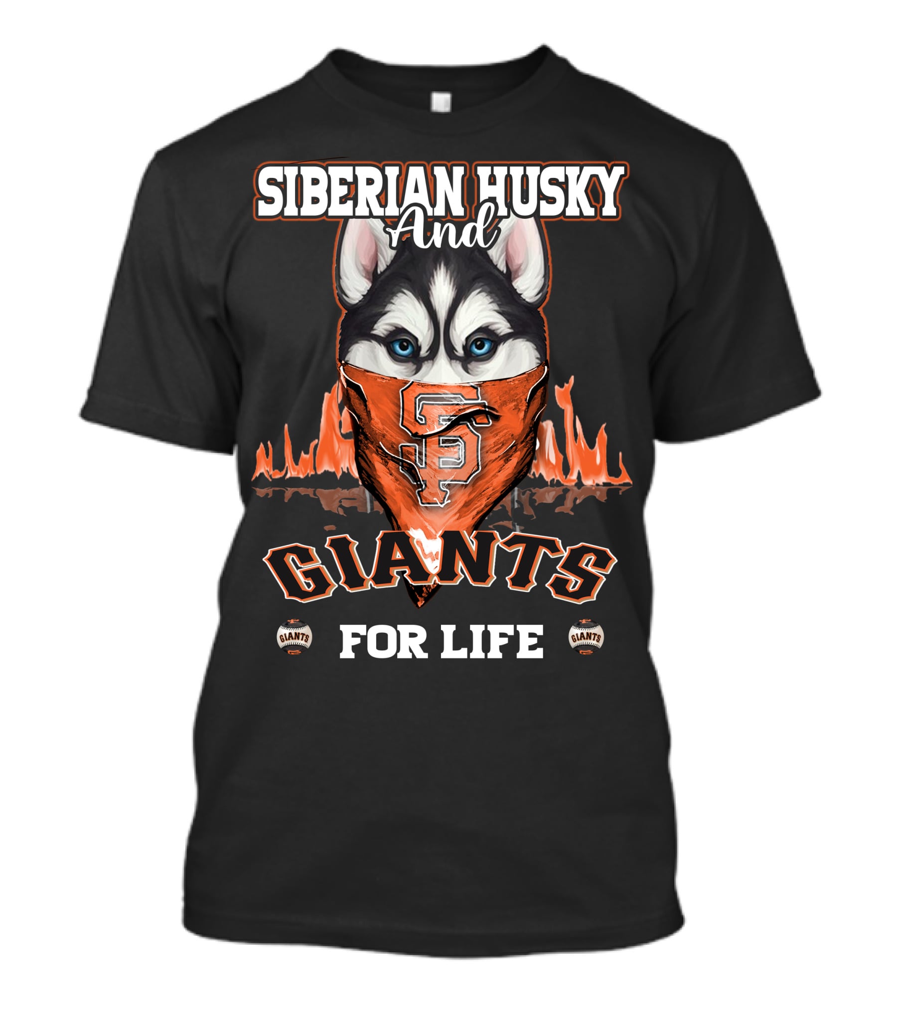 Siberian Husky And Giants For Life T-Shirt