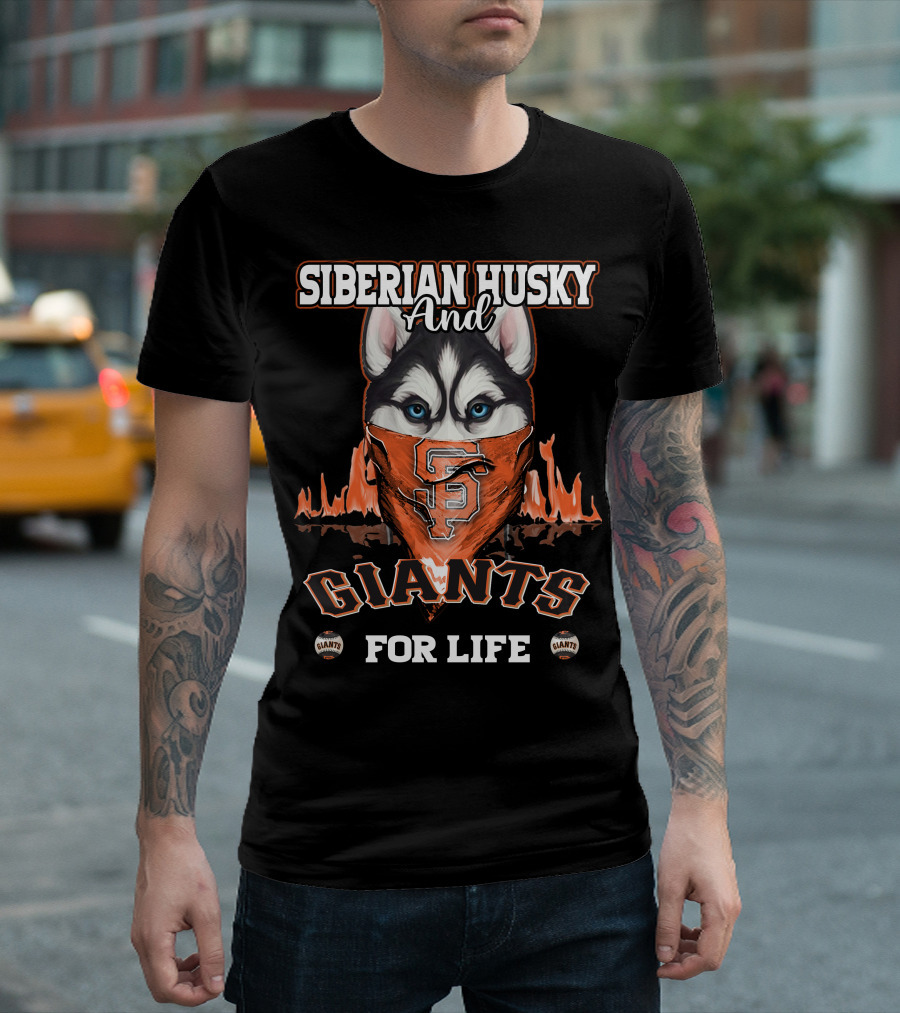 Siberian Husky and Giants for Life T-Shirt