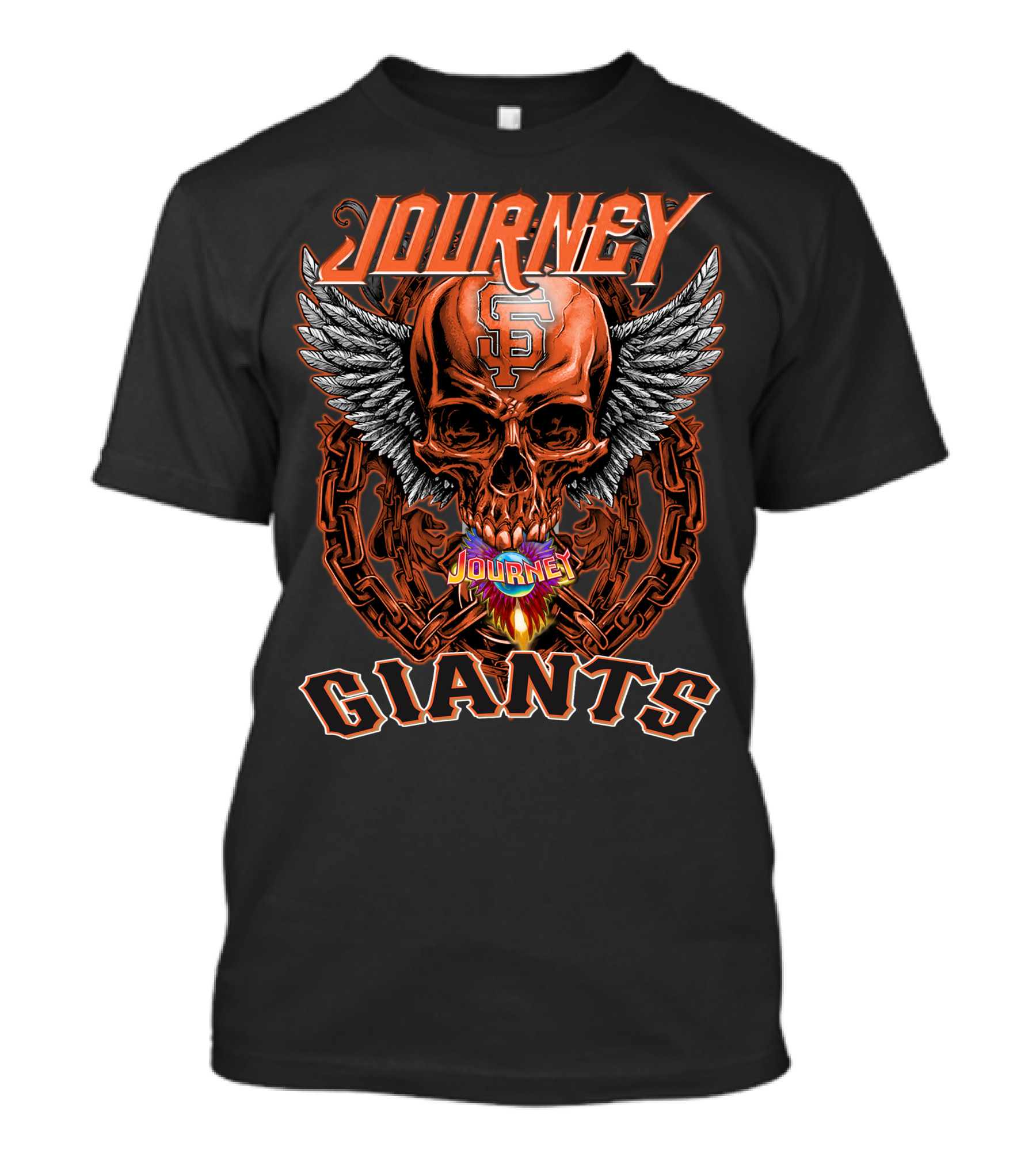 Journey Giants Skull With Wings And SF T-Shirt